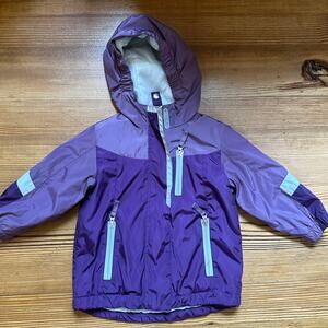 Lands' End purple hooded full zip winter coat SIZE 2T